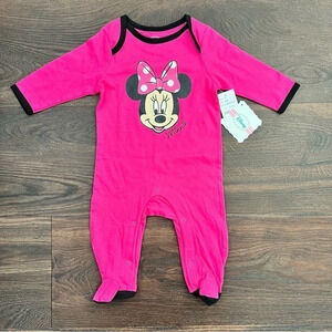 Disney Minnie Mouse One Piece footie Romper outfit baby girls size 3-6mo